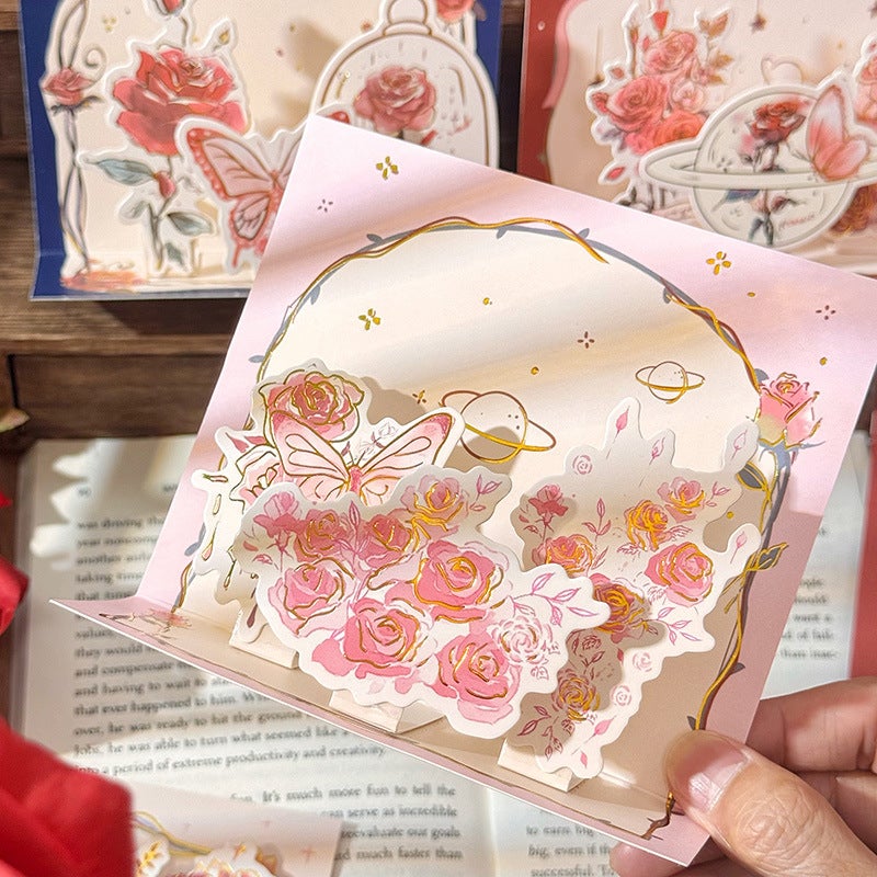 Yuezhen Zhaojun Flower Rain Return Bronzing Stereo Greeting Card Mother'S Day Father'S Day Greeting Card Envelope Advanced Sense Card - Image 5